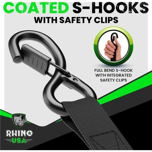 Ratchet Tie Down Straps (4PK) - 1,823lb lab Inspected Max Break Strength - Picture 5 of 7